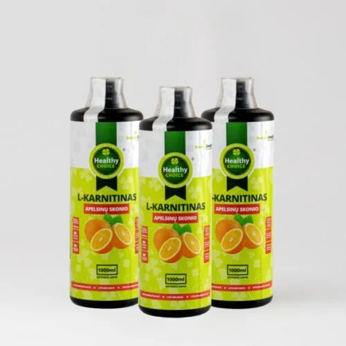 Rinkinys: L-Karnitinas apelsinų skonio HEALTHY CHOICE, 1000ml (3vnt.)