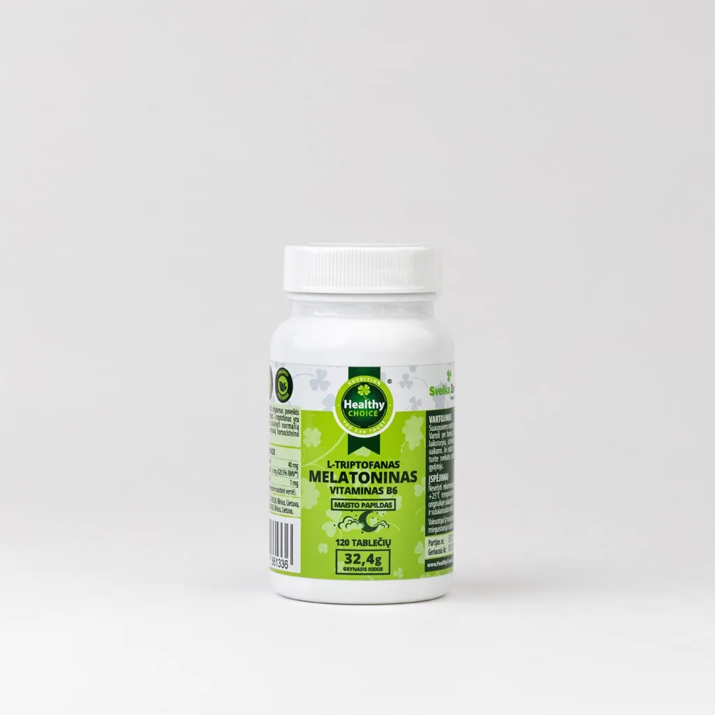 Melatoninas + Tryptofan + B6 120 tablečių