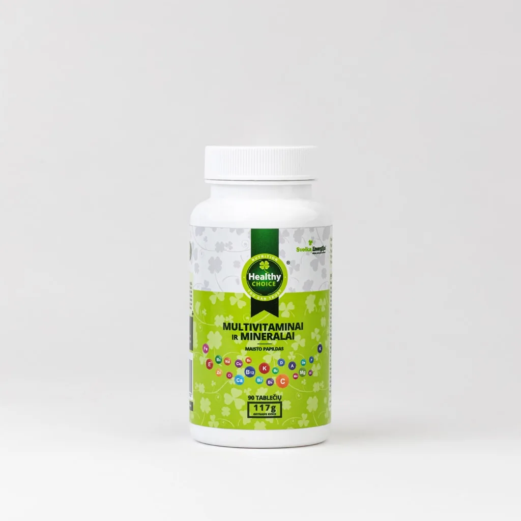 Multivitaminai ir mineralai „Healthy Choice“ 90 tablečių.